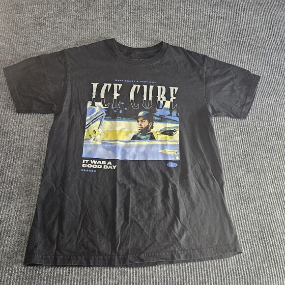 Ice Cube Shirt Mens LARGE Black It Was A Good Day Rap Graphic Tee Hip Hop - Picture 1 of 9